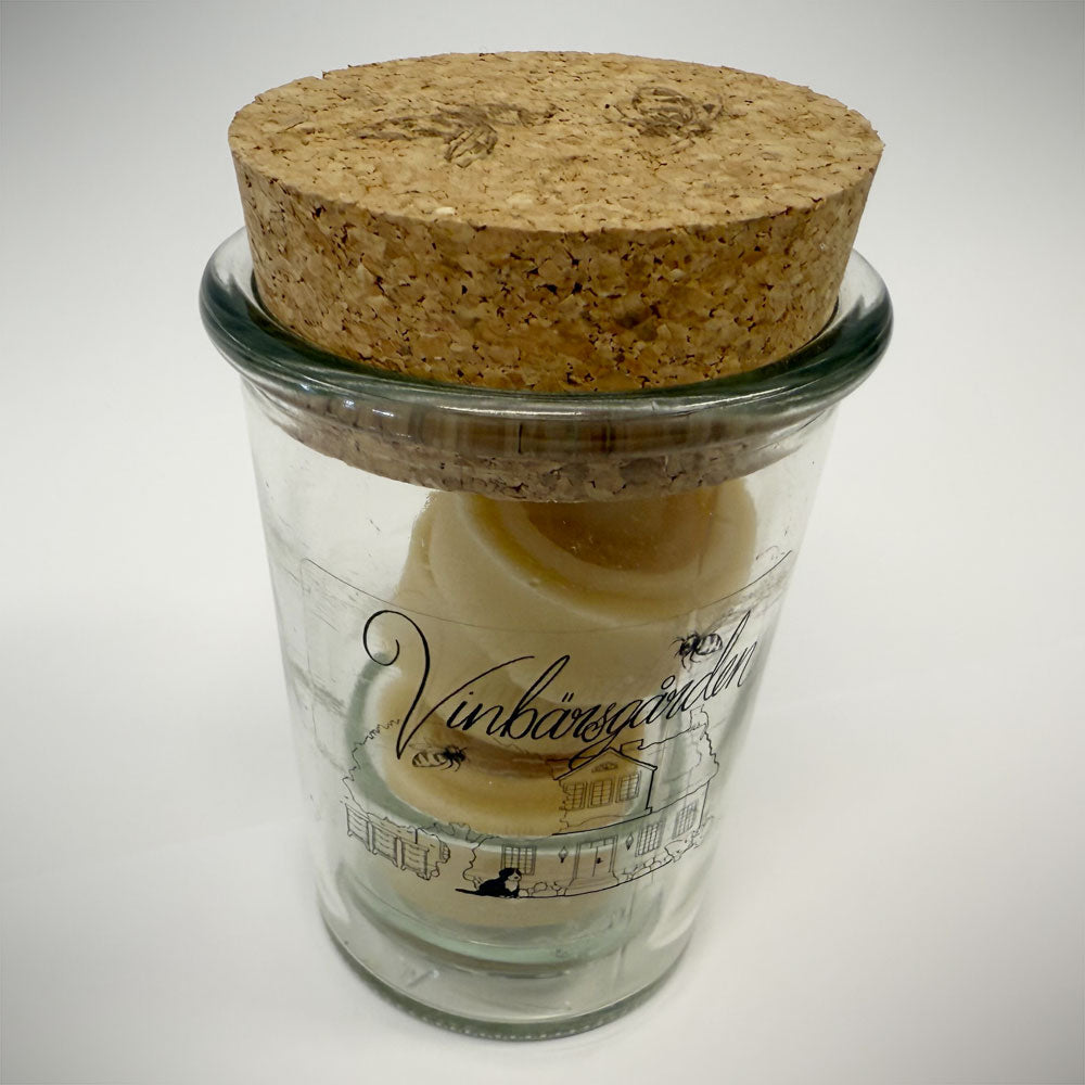 Bivaxljus - värmeljus i glaskopp