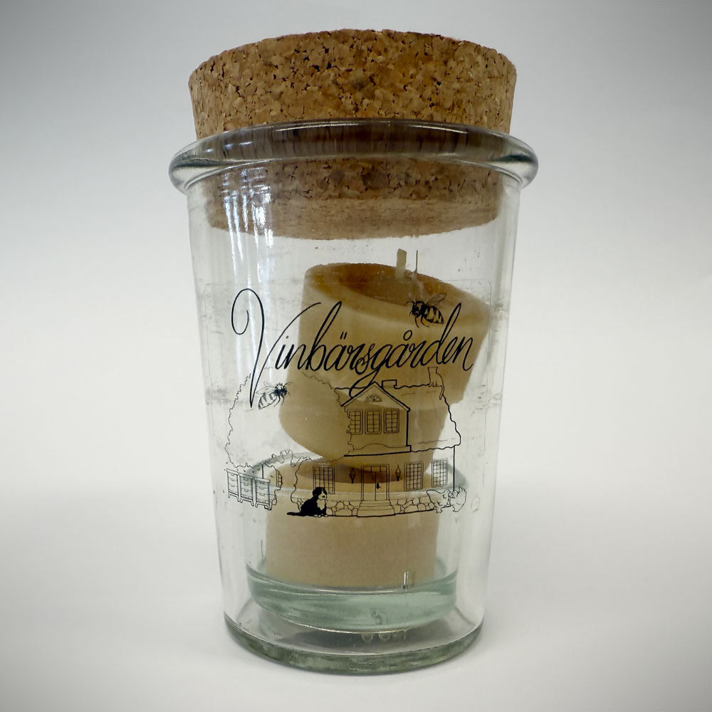 Bivaxljus - värmeljus i glaskopp